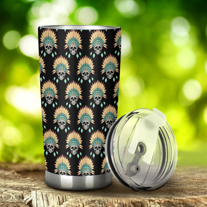 American indian Skull Pattern Tumbler