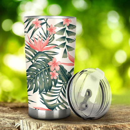 Tropical Flower Palm Leaves Tumbler