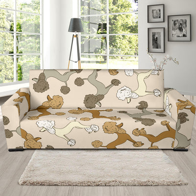 Poodle Pattern Print Design A01 Sofa Slipcover