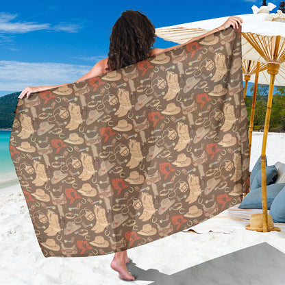 Cowboy Pattern Print Design 02 Sarong Pareo Wrap