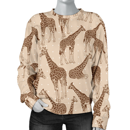 Giraffe Pattern Design Print Women Long Sleeve Sweatshirt