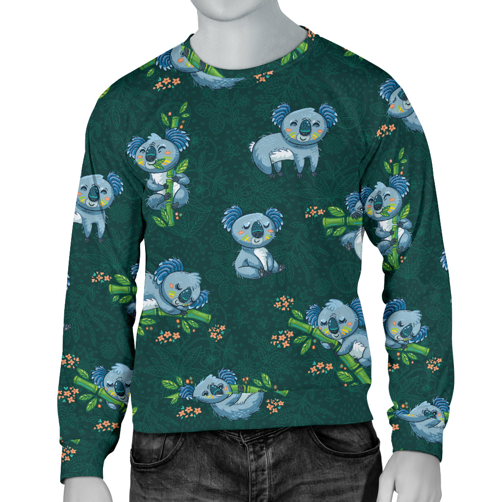 Koala Blue Design Print Men Long Sleeve Sweatshirt