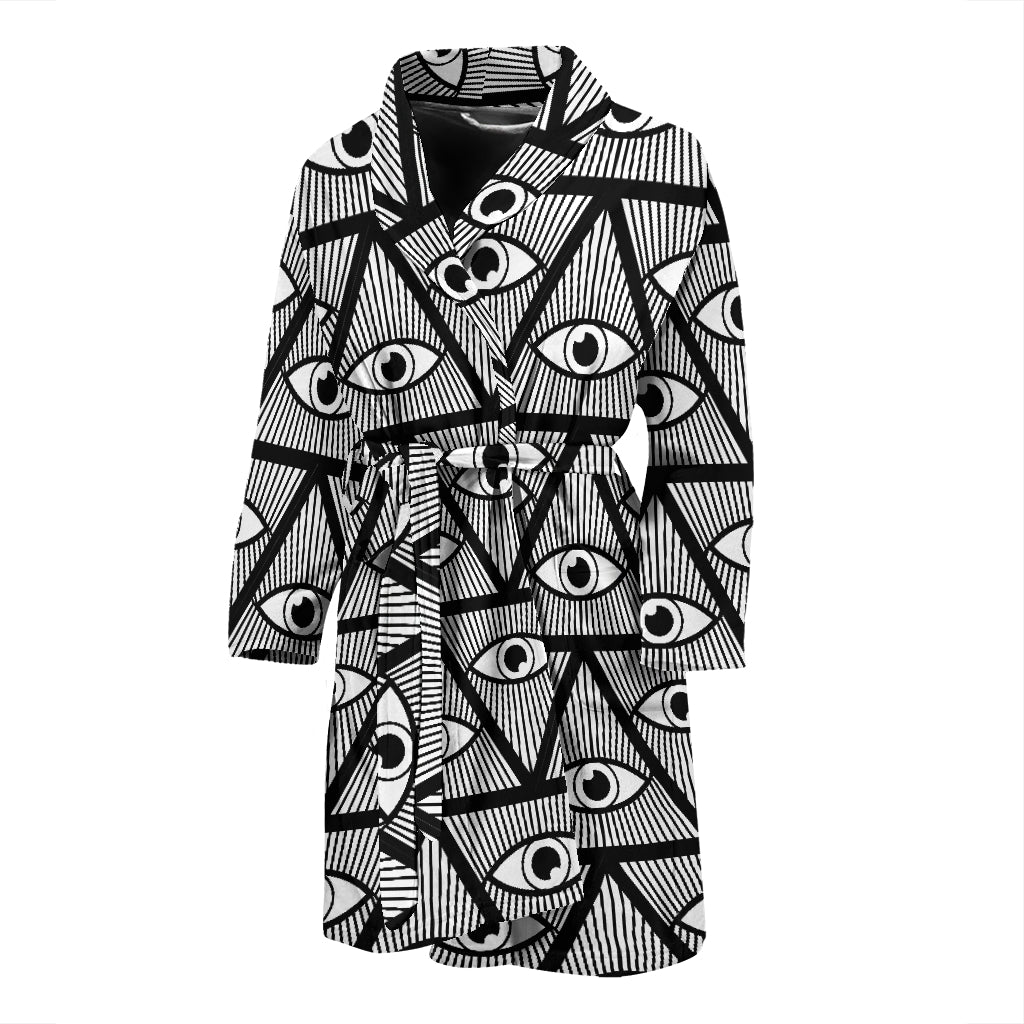 Third Eye Pattern Print Design LKS304 Men Bathrobe