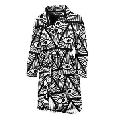 Third Eye Pattern Print Design LKS304 Men Bathrobe