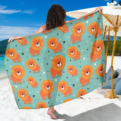 Lion Baby Pattern Print Design 03 Sarong Pareo Wrap