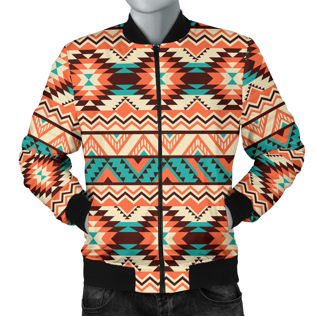 Navajo Western Style Print Pattern Men Bomber Jacket