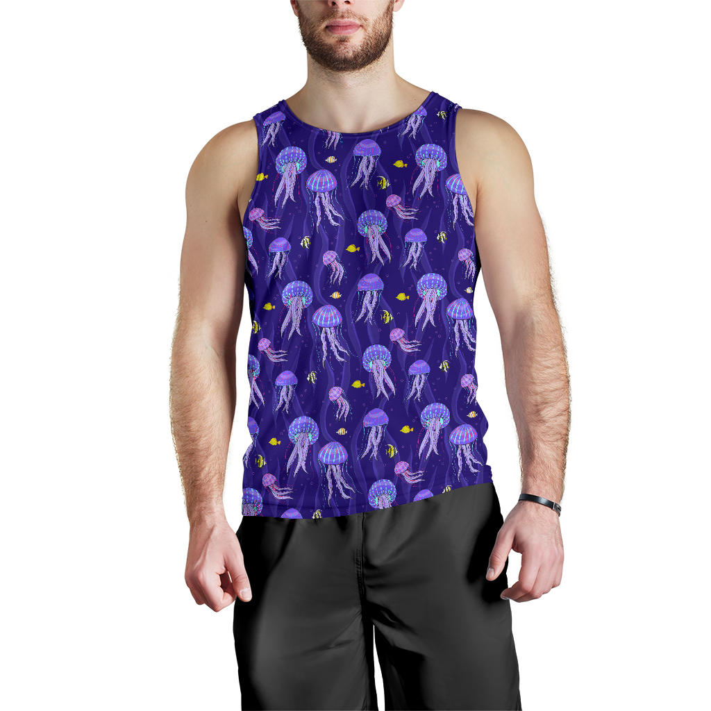 Jellyfish Style Print Men Tank Top
