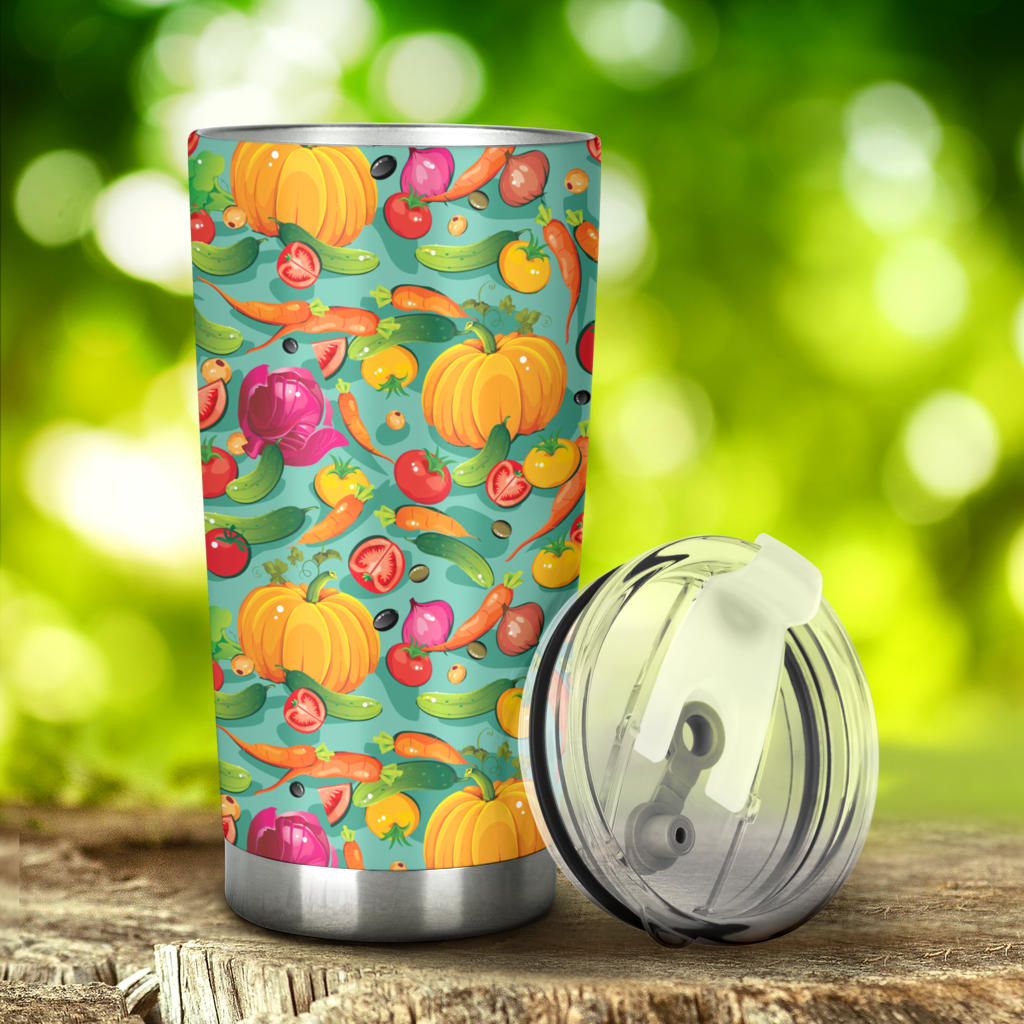 Vegan Colorful Themed Design Print Tumbler