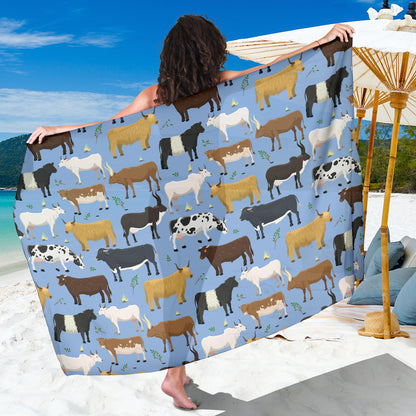 Cattle Pattern Print Design 02 Sarong Pareo Wrap
