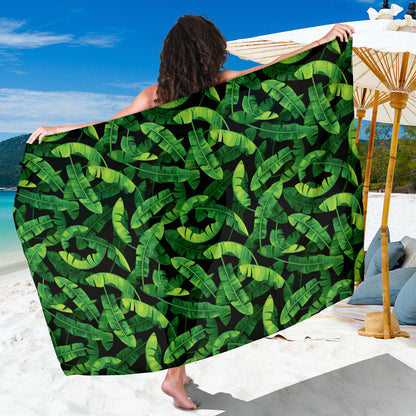 Banana Leaf Pattern Print Design 02 Sarong Pareo Wrap