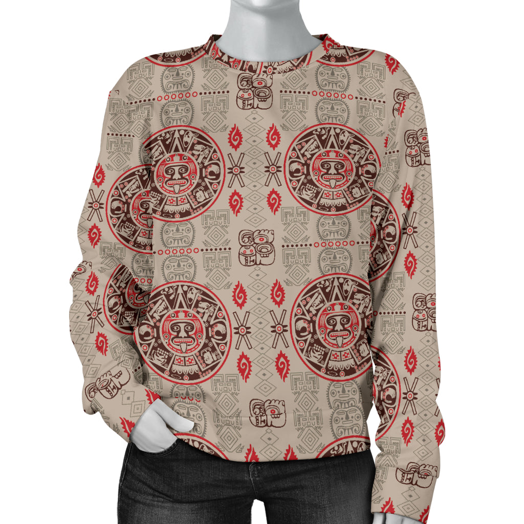Calendar Aztec Print Pattern Women Long Sleeve Sweatshirt
