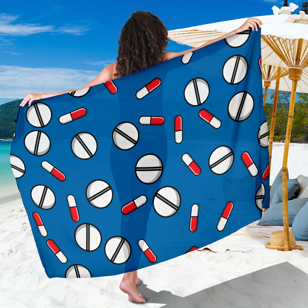 Pill Pattern Print Design A05 Sarong Pareo Wrap
