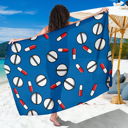 Pill Pattern Print Design A05 Sarong Pareo Wrap