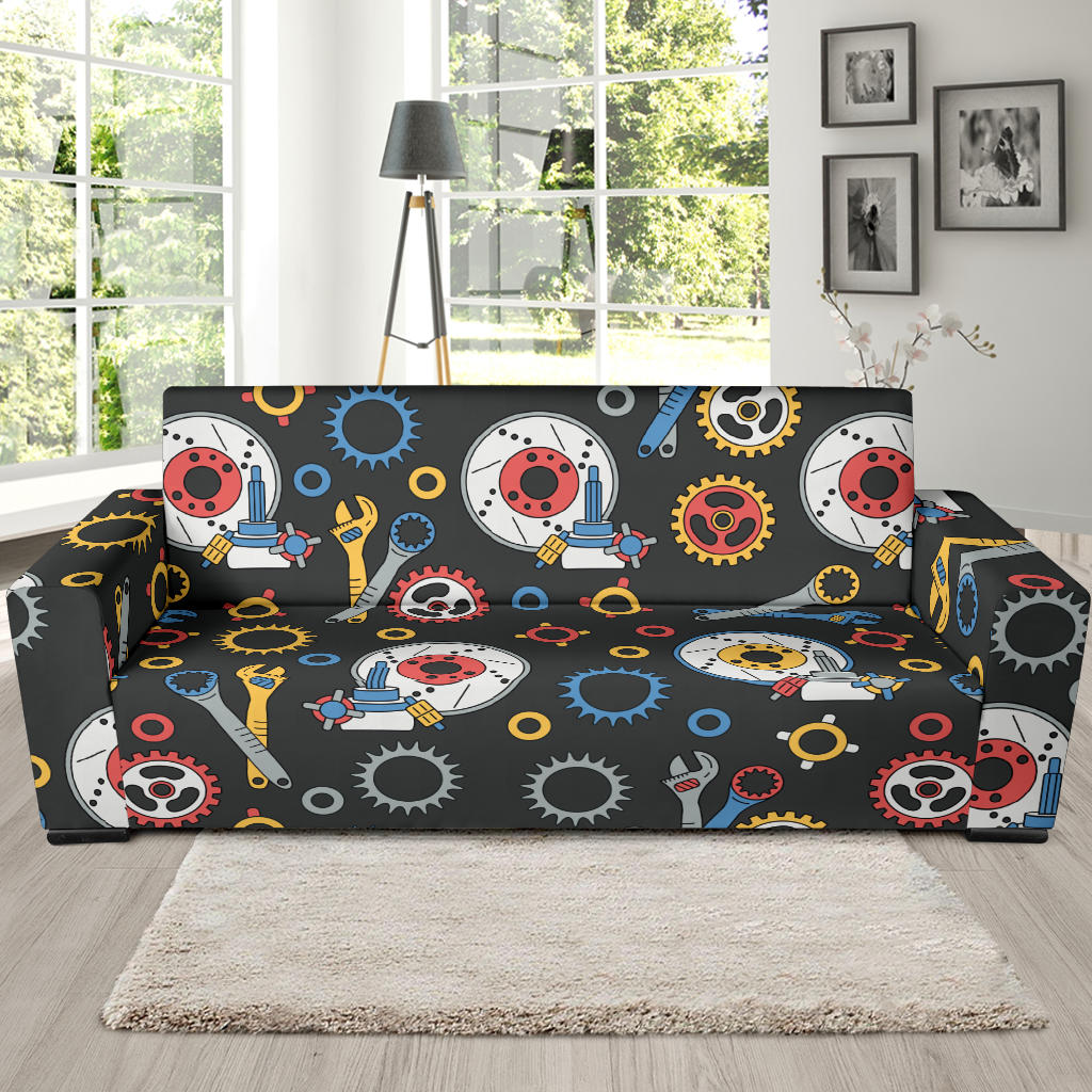 Mechanic Pattern Print Design 01 Sofa Slipcover