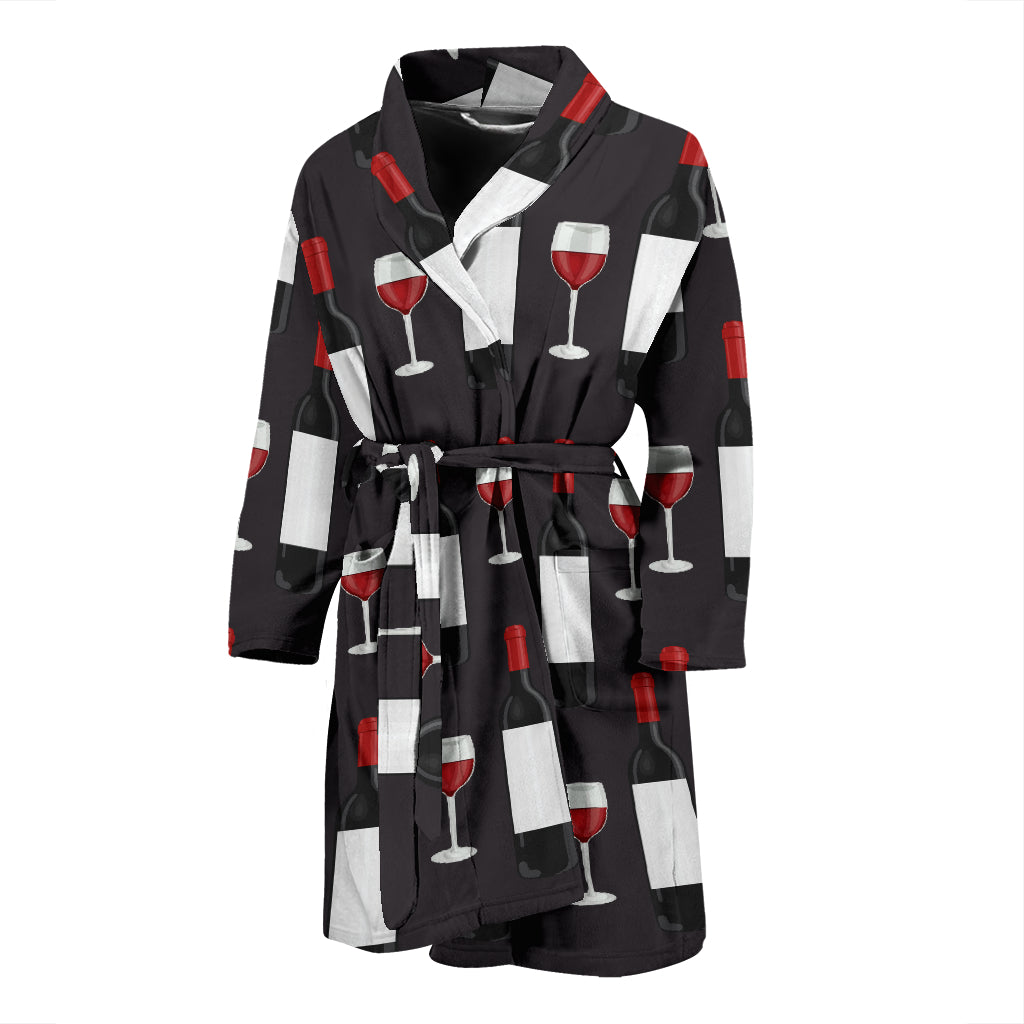 Wine Print Design LKS309 Men Bathrobe