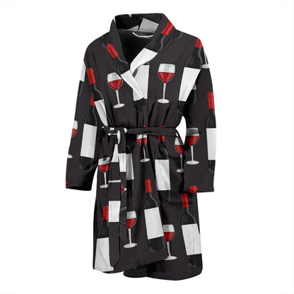 Wine Print Design LKS309 Men Bathrobe