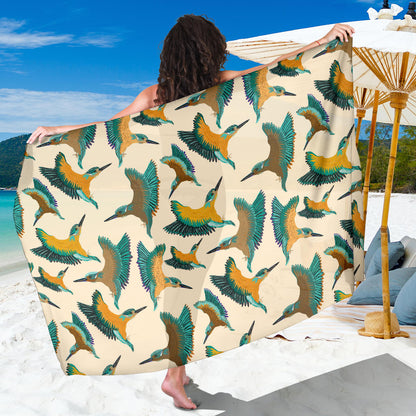 Kingfisher Pattern Print Design 02 Sarong Pareo Wrap