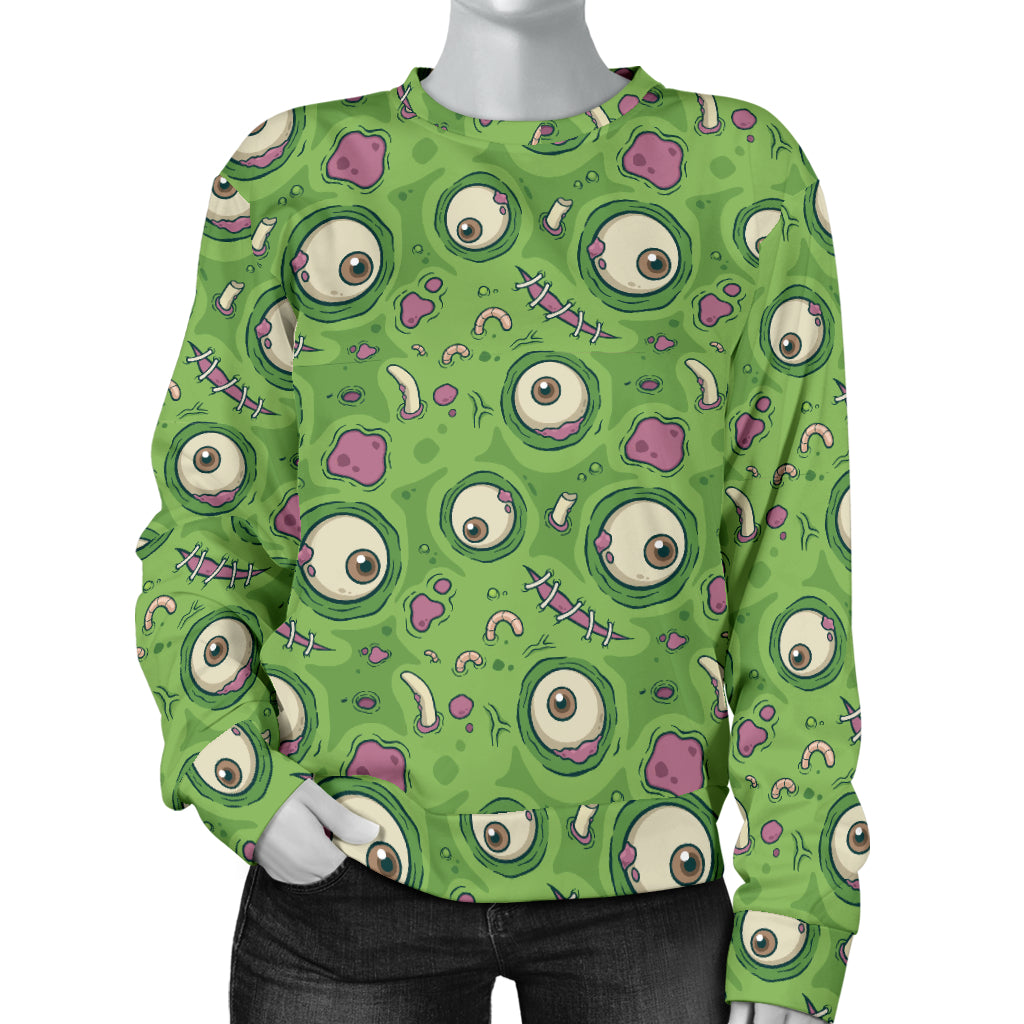 Zombie Eyes Design Pattern Print Women Long Sleeve Sweatshirt