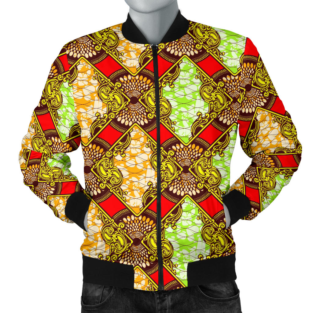 African Classic Print Pattern Men Bomber Jacket