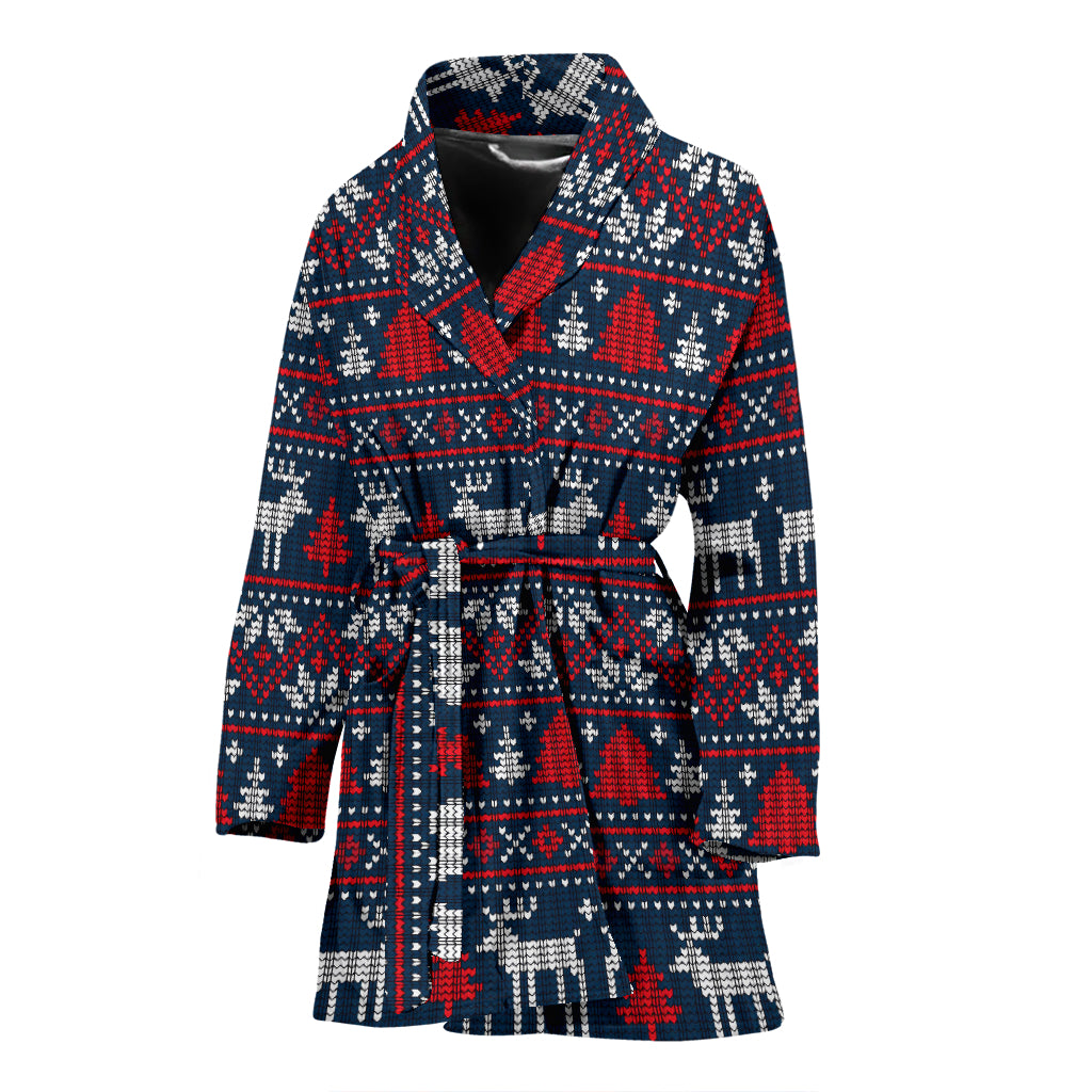 Reindeer Print Design LKS405 Women Bathrobe