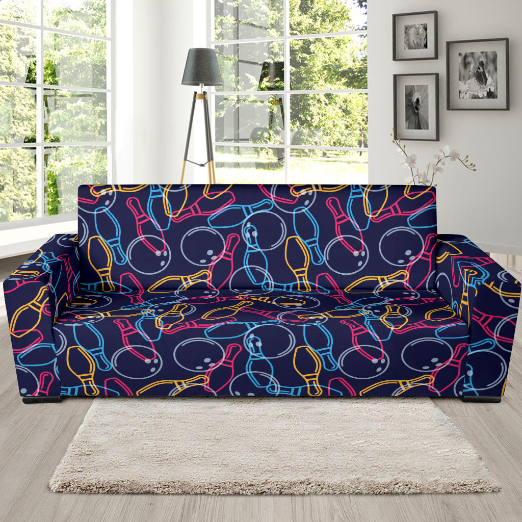 Bowling Pattern Print Design 07 Sofa Slipcover