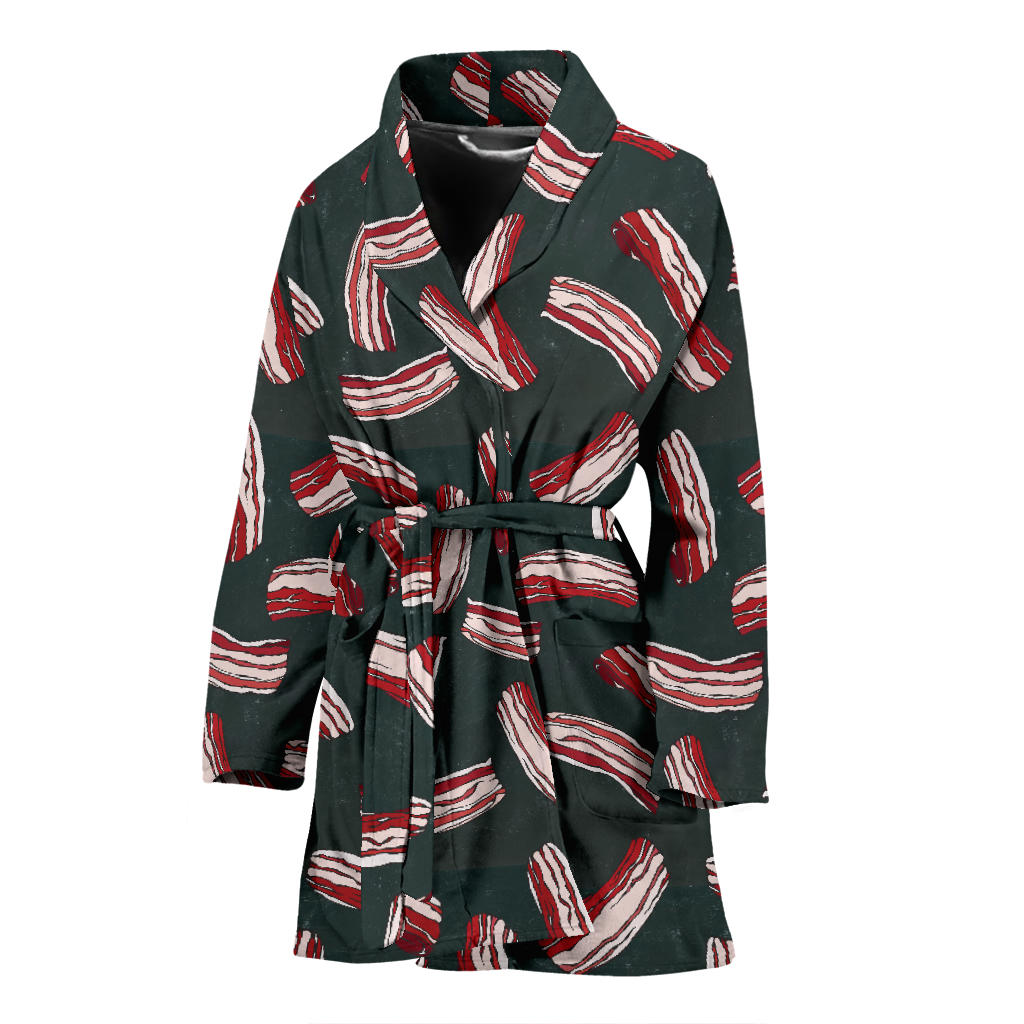Bacon Pattern Print Design 02 Women Bathrobe