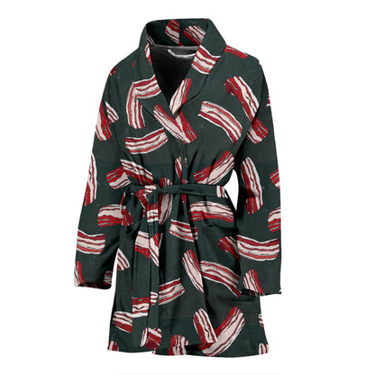 Bacon Pattern Print Design 02 Women Bathrobe