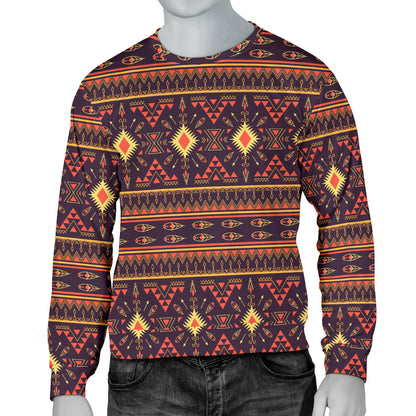 Southwest Ethnic Design Themed Print Men Long Sleeve Sweatshirt