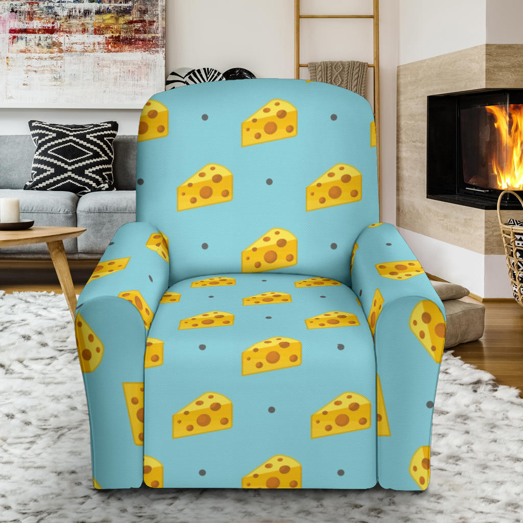 Cheese Pattern Print Design 02 Recliner Slipcover with Pocket