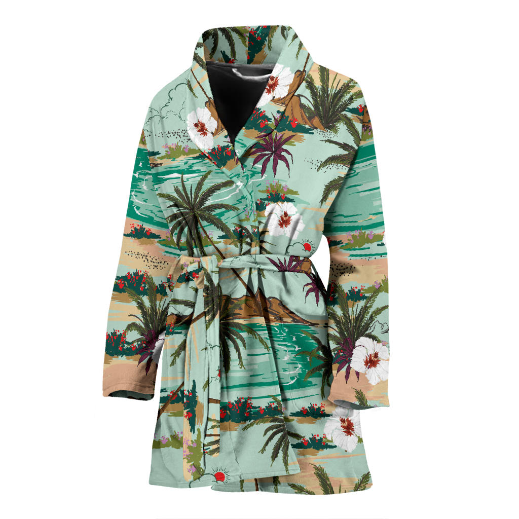 Pacific island Pattern Print Design A03 Women Bathrobe