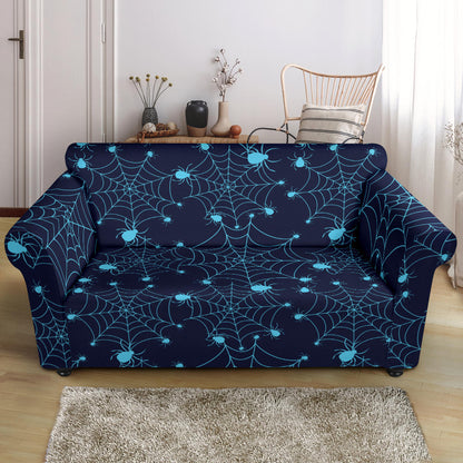 Spider Web Blue Print Design LKS304 Loveseat Couch Slipcover