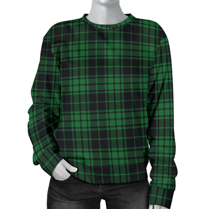 Green Tartan Plaid Pattern Women Long Sleeve Sweatshirt