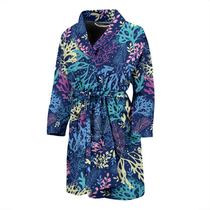 Seaweed Print Design LKS301 Men Bathrobe