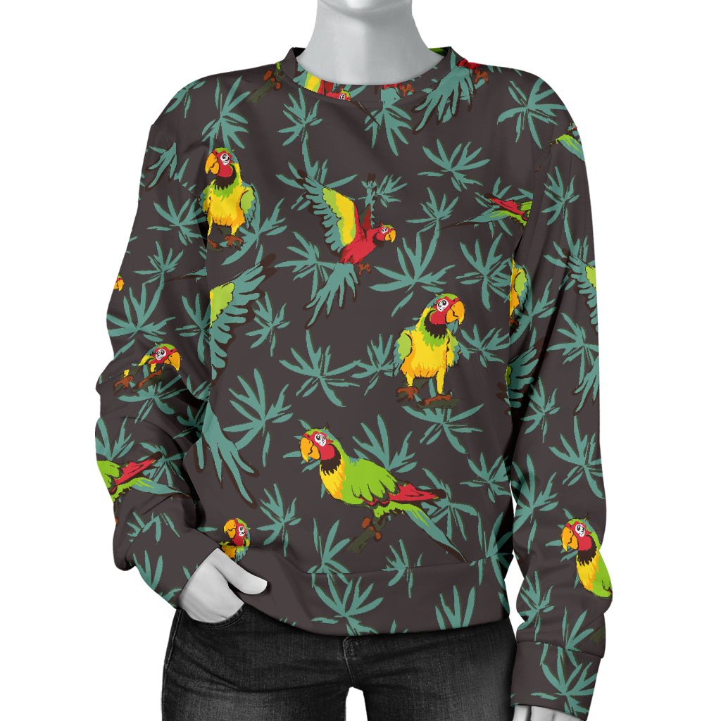 Parrot Themed Print Women Long Sleeve Sweatshirt