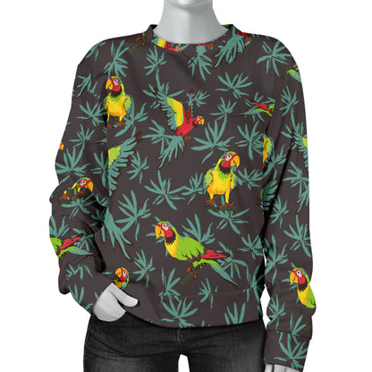 Parrot Themed Print Women Long Sleeve Sweatshirt