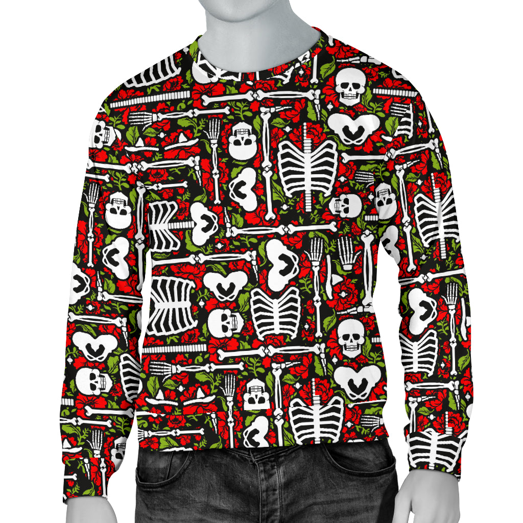 Skeleton Pattern Print Men Long Sleeve Sweatshirt