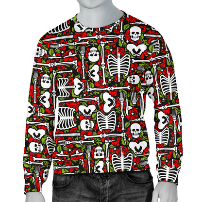 Skeleton Pattern Print Men Long Sleeve Sweatshirt