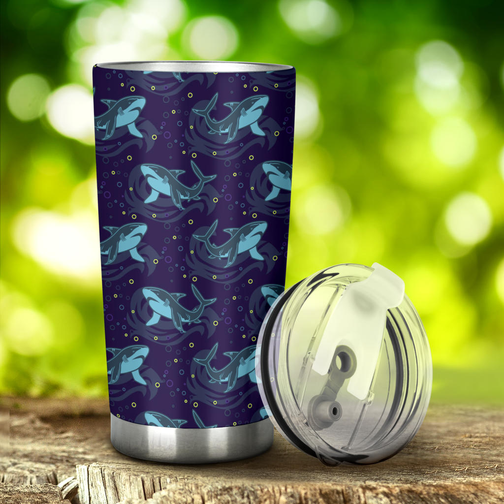 Shark Themed Print Tumbler