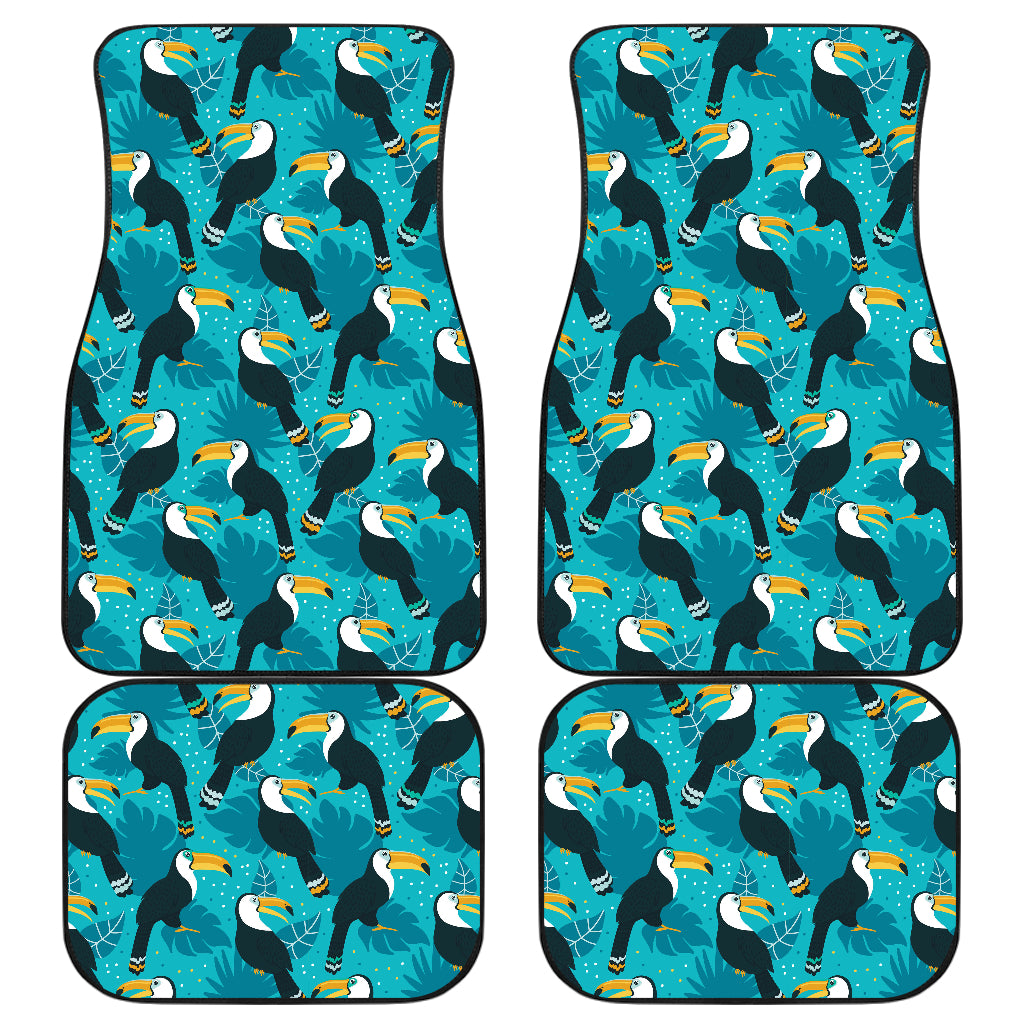 Toucan Parrot Pattern Print Car Floor Mats Front Back