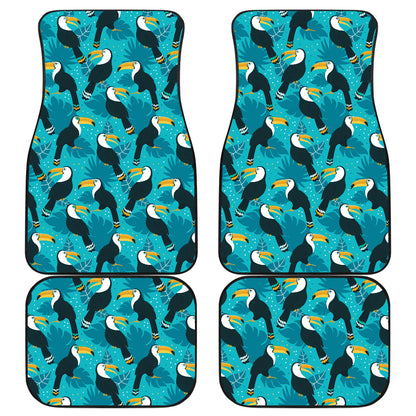 Toucan Parrot Pattern Print Car Floor Mats Front Back
