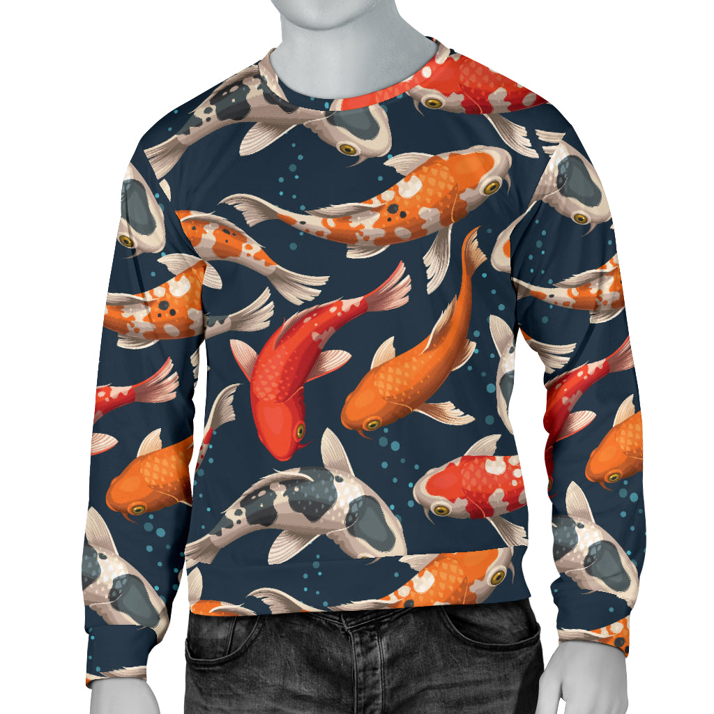 Koi Carp Cute Design Themed Print Men Long Sleeve Sweatshirt