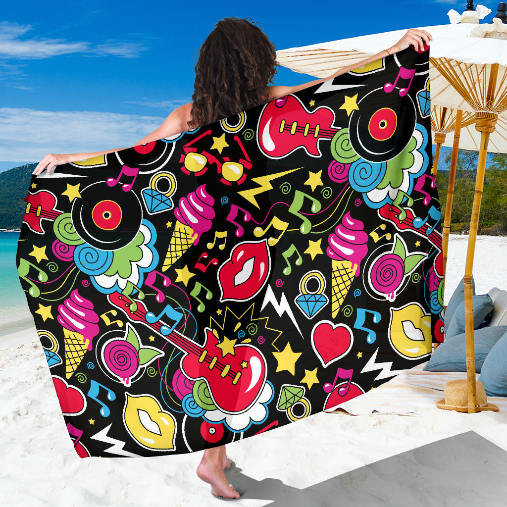 Pop Art Pattern Print Design A04 Sarong Pareo Wrap