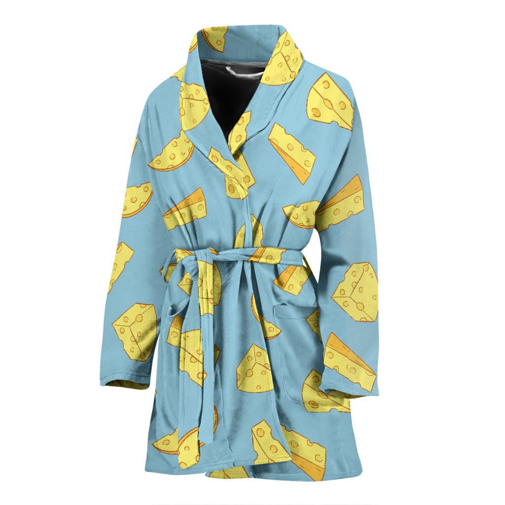 Cheese Pattern Print Design 04 Women Bathrobe