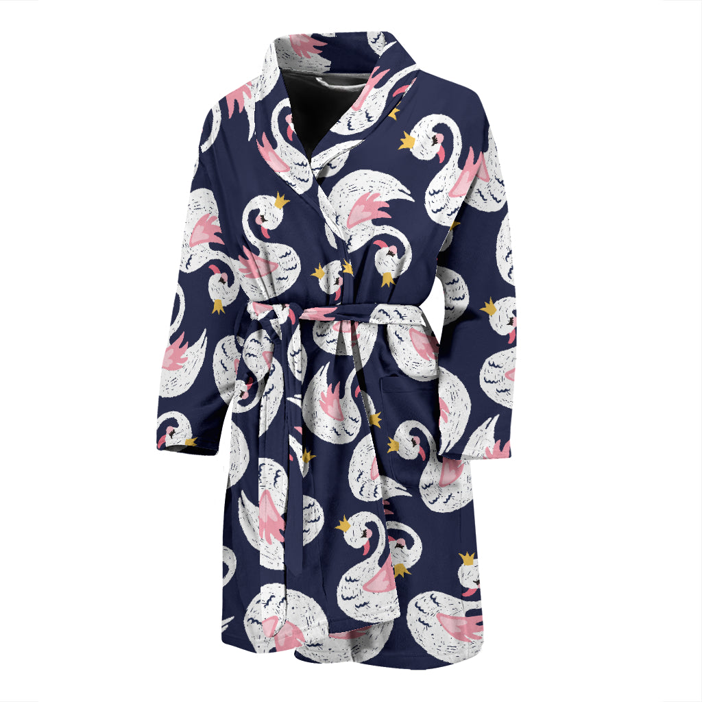 Swan Print Design LKS403 Men Bathrobe