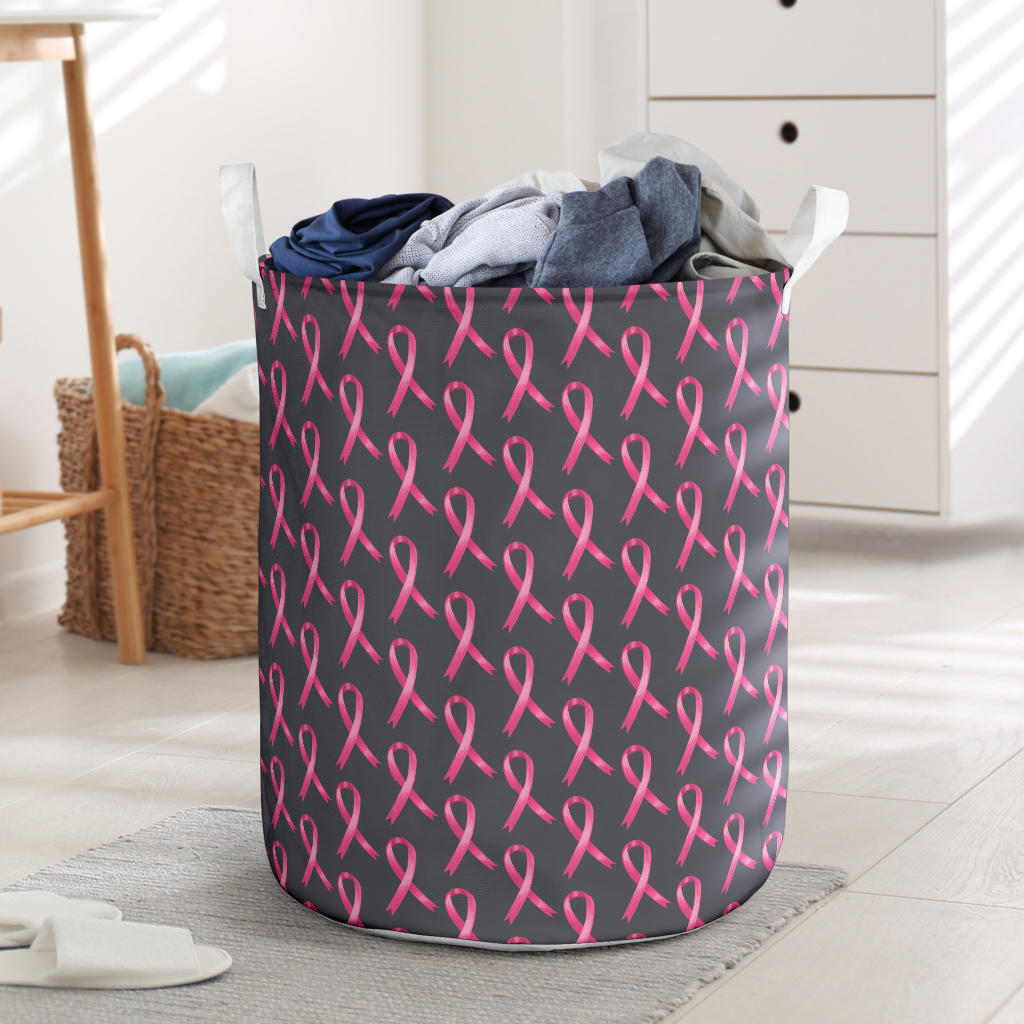 Breast Cancer Awareness Pattern Laundry Basket