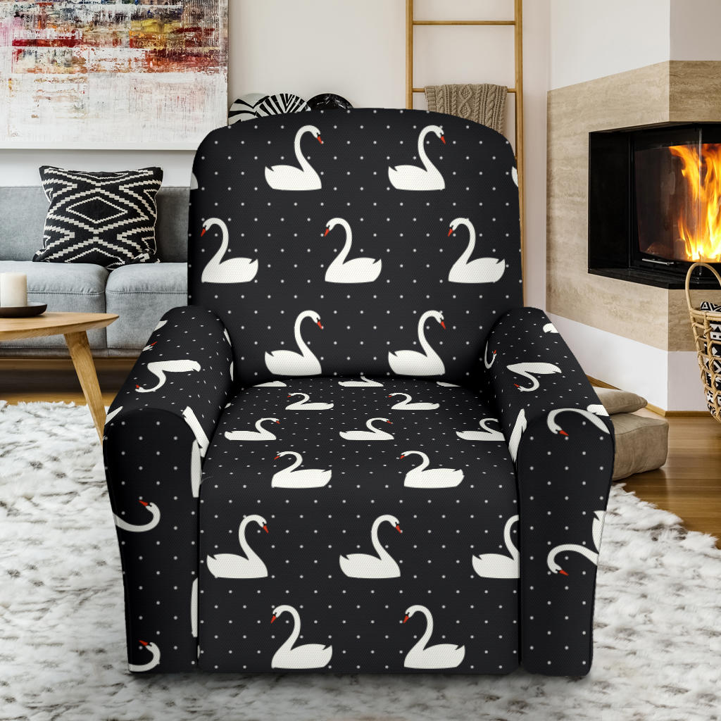 Swan Print Design LKS401 Recliner Slipcover with Pocket