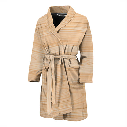 Wood Texture Print Design LKS302 Men Bathrobe