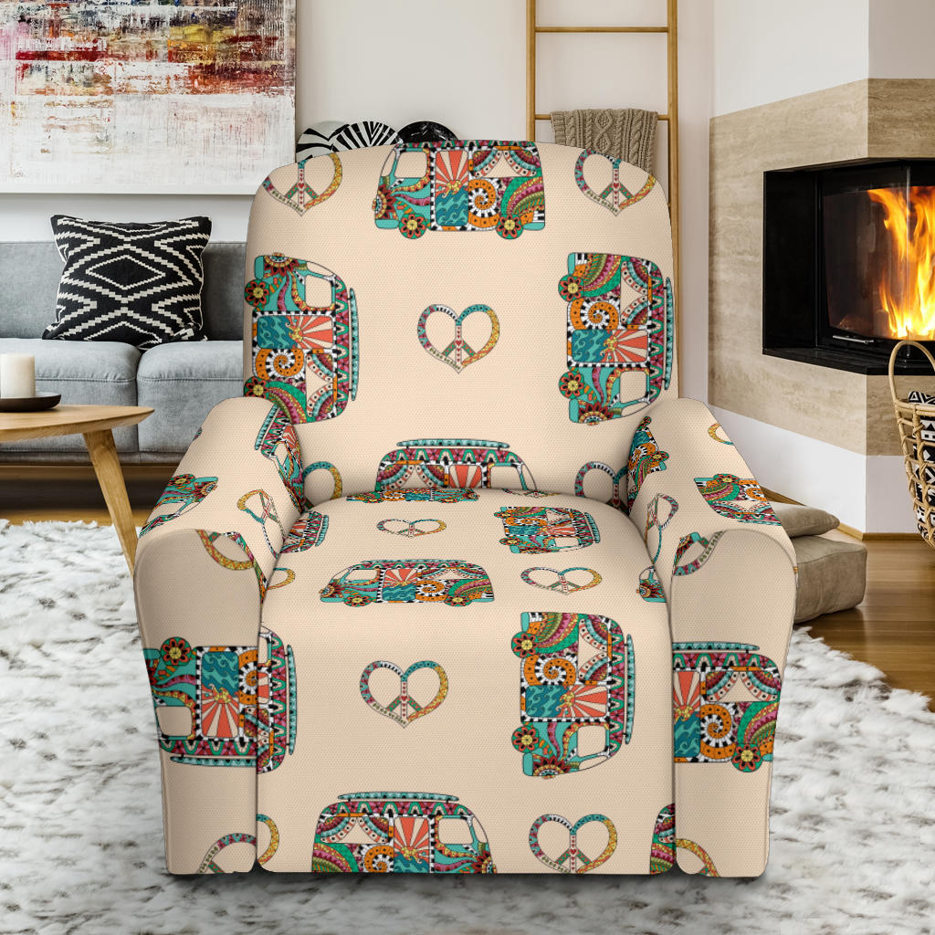 Hippie Van Peace Print Design LKS303 Recliner Slipcover with Pocket