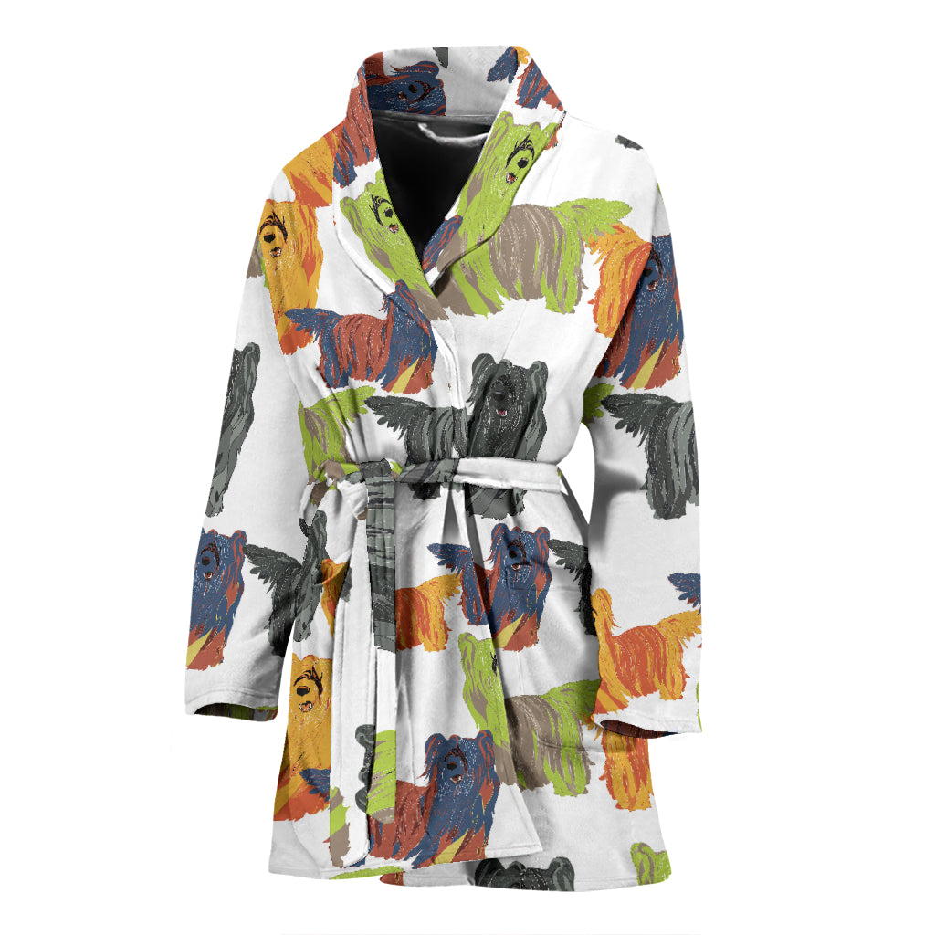 Skye Terriers Print Design LKS301 Women Bathrobe