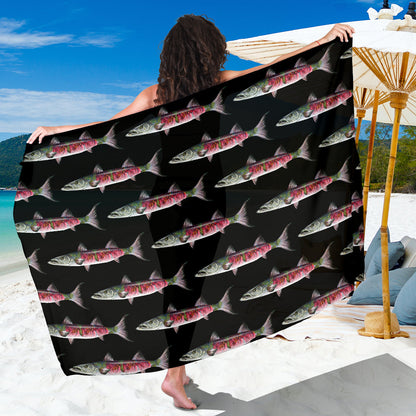 Barracuda Pattern Print Design 02 Sarong Pareo Wrap